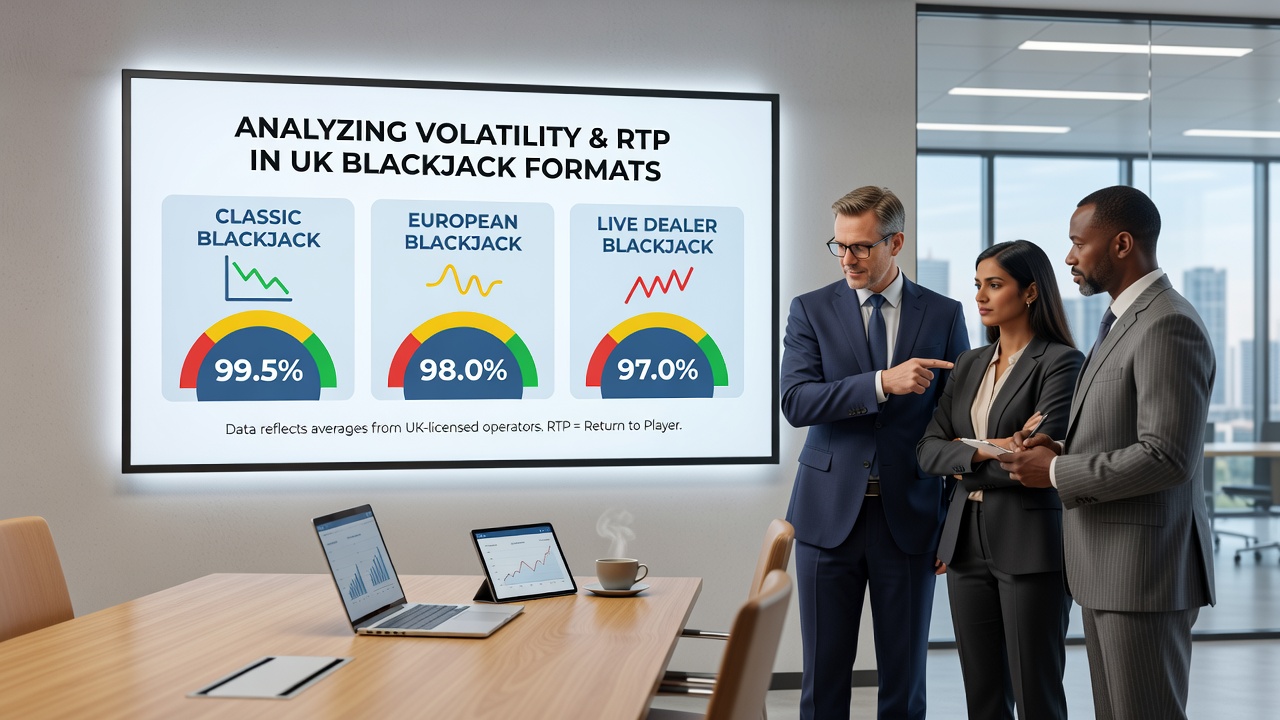 Table comparing volatility indices across popular blackjack game types