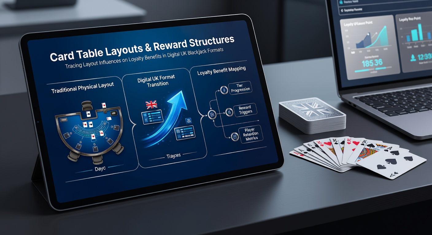 Illustration of various digital blackjack table layouts showing card positions and betting areas on UK platforms