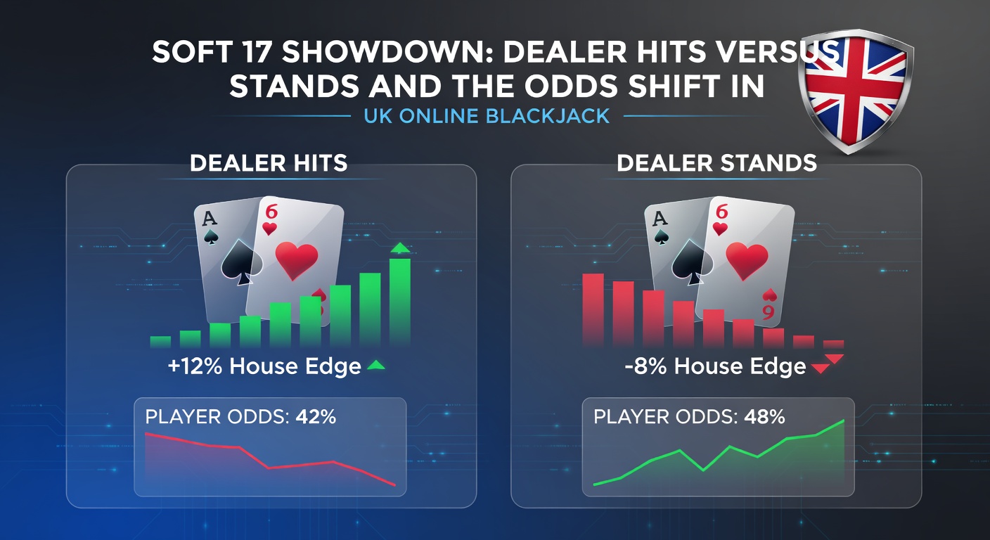 Comparison chart of house edges for dealer soft 17 hit versus stand rules in blackjack